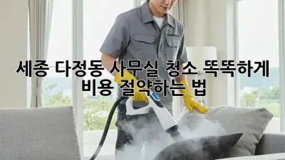 세종 다정동 사무실 청소🧹 똑똑하게 비용 절약하는 법!